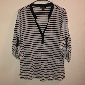 Stripped Top 3/4 sleeve